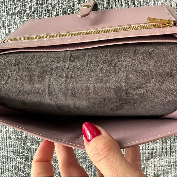 Celine - LARGE STRAP WALLET IN GRAINED CALFSKIN GREY/PINK -Great Condition w/Box - Picture 9 of 16